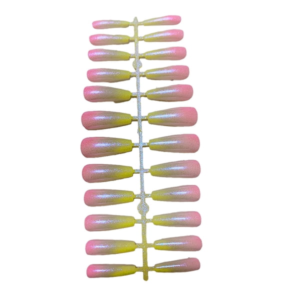 Vogacara 24 Uds. Diseño de ataúd de uñas postizas, estilo degradado a presión, puntas de uñas artificiales, decoración de manicura, accesorio para Type3 NO3 Vogacara CE012056-01