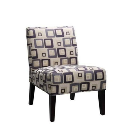 Trent Home Lifestyle Armless Accent Chair in Blue Geometric Pattern