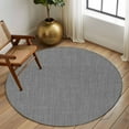 thumbnail image 3 of Round Rugs 5 Ft, Vintage Dark Gray Non Slip Area Rugs for Kitchen Bedroom Entryway, Farmhouse Retro Solid Color Linen Texture Washable Carpet Runner Rug Floor Mats for Bedroom Home Decor, 3 of 9