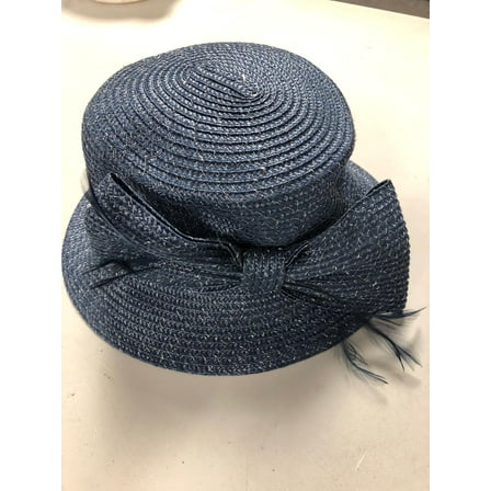 August Hat Company Metallic Bow Cloche Hat, Blue