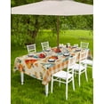 thumbnail image 4 of nqOlkjepod Fall Orange Blue Pumpkins Outdoor Tablecloth with Umbrella Hole & Zipper, Orange Plaid Thanksgiving Rectangle Table Cover 52x70 Inch, Dining Waterproof Table Cloth Protector for Patio, 4 of 7