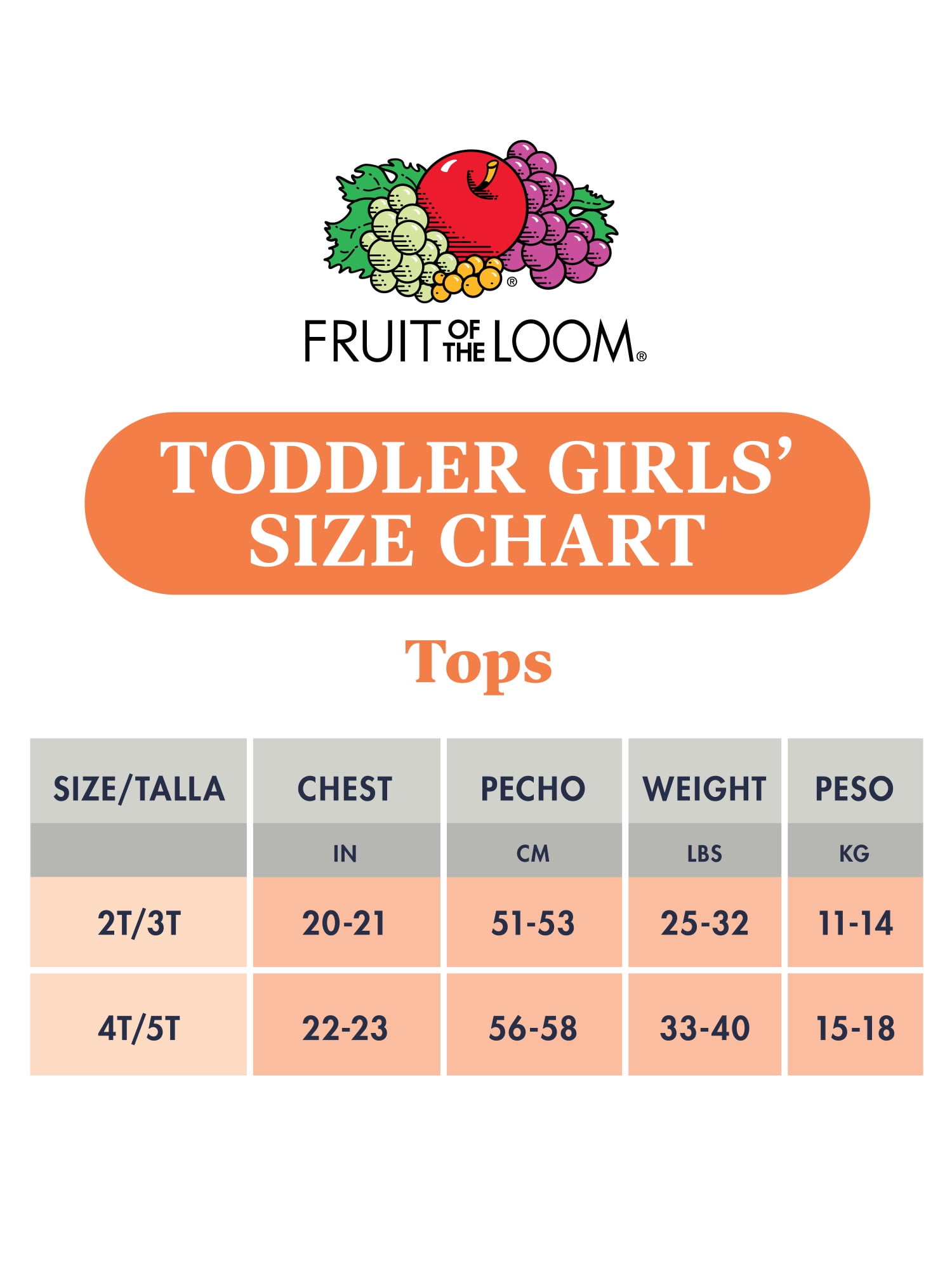 Fruit of the Loom Toddler Girl EverSoft Cotton Crew T-Shirts, 6-Pack, Sizes 2T-5T
