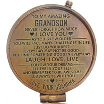 RII Pocket Brass Compass, Nautical Navy Compass for Camping, Travelling, Hiking, Boating, Gift Compass for Wedding, Birthday, Anniversary, Graduation, to Grandson with Imprinted Leather Case…