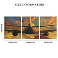 thumbnail image 3 of Shadudu Plane Sunset Clouds Canvas Wall Decor Triptych for Living Room Bedroom Office, Set of 3 Abstract Wall Pictures, 12x16 Inches 12"x16"x3pcs, 3 of 6