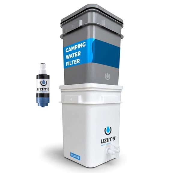 Uzima UZ-2 Camping Water Filter System, Emergency Use for Hiking and Backpacking