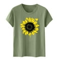 thumbnail image 4 of Xdegoge T Shirts for Women Graphic Under 10 Short Sleeve Crewneck Shirts Floral Summer Casual Tops Tunic Loose Fit Tees Soft Comfy Blouses Women's My Purchase History, 4 of 5