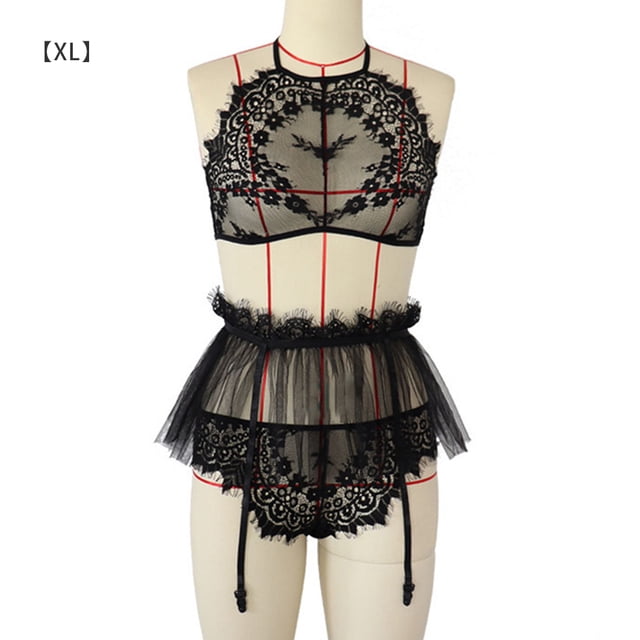 Traje de ropa interior sexy Traje de falda sexy con encanto tipo dividido de fibra elástica suave, XL Inevent XX000144-04