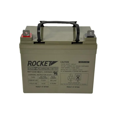 ROCKET RKT12350 NB(U1) 12V 35Ah Sealed Lead Acid (SLA) Rechargeable Battery – NB Terminal – AGM, Maintenance-Free, Backup Power for UPS, Mobility, and Emergency Lighting