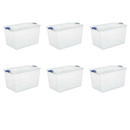 Sterilite 66 Qt. Latch Box Stadium Blue Set of 6