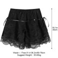 thumbnail image 3 of Byfri Black Bow Lace Layered Ruffle Bloomers Shorts Women's Casual Safety Shorts One Size, 3 of 7