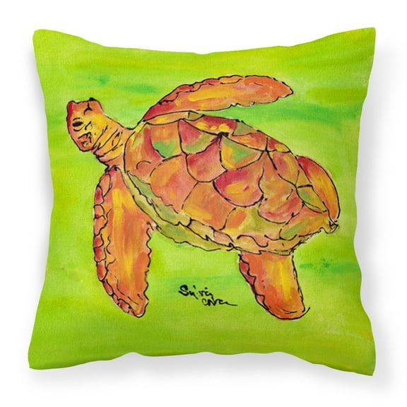 Carolines Treasures 8376PW1414 Turtle Decorative Canvas Fabric Pillow, 14Hx14W, multicolor
