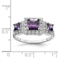 thumbnail image 2 of Sterling Silver Purple Square Cubic Zirconia Ring - Size 8, 2 of 2