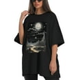 thumbnail image 4 of Plus Size Shirt for Women Black Tops for Women Short Sleeves Shirt for Women The Valley At Night T Shirt Crewneck Shirt for Women XS, 4 of 5