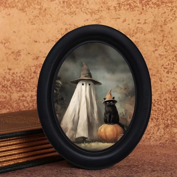 Halloween Themed Decorative Photo Frame, Dual Purpose Tabletop And Wall Mount Picture Frame For Living Room, Bedroom Holiday Home Decor