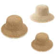 thumbnail image 4 of VBEWZET Kids Hand Straw Bucket Hat, Lace Fringe Wide Brim Protection Sun Hat, Foldable Lightweight Boys Girls Beach Outdoor Vacation Travel Styling Cap Beige One Size, 4 of 4