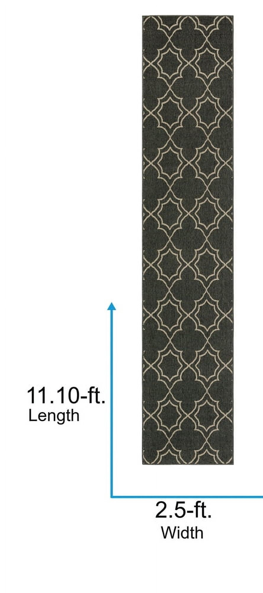Livabliss Outdoor Rugs, 2x12 Alfresco Cottage Black Runner Area Rug for Patio, Porch, Deck, Backyard, Waterproof Indoor Outdoor Carpet (2'5" x 11'10" Runner)