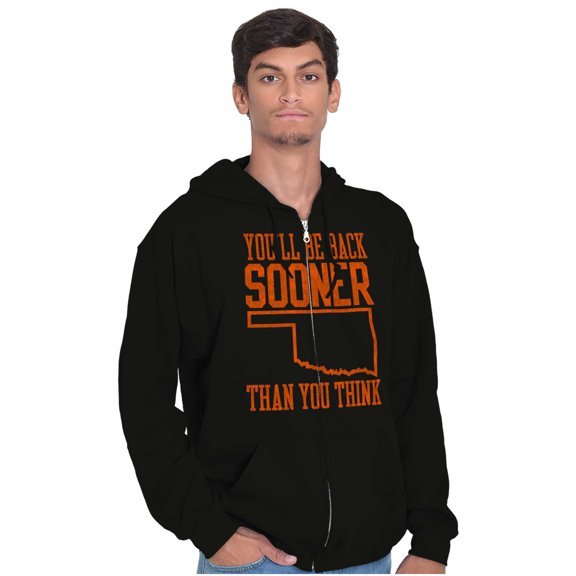 Sooner Than You Think Oklahoma Pride Unisex Fleece Graphic Zip Up Hoodie Brisco Brands 2X