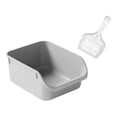 thumbnail image 2 of Caja de arena semicerrada para gatos, bandeja de arena antiadherente, contenedor de arena para gatos, orinal de fácil transporte, inodoro para gatitos gris, 2 of 10