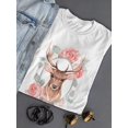 thumbnail image 3 of Beautiful Floral Deer, Cute T-Shirt Women -Image by Shutterstock, Female XX-Large, 3 of 4
