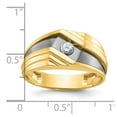 thumbnail image 2 of Auriga Fine Jewelry 14K Yellow Gold with Black Rhodium Men's Polished and Grooved 1/6 Carat Diamond Ring, 2 of 5