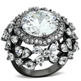 thumbnail image 1 of Alamode LOA874-6 Women Ruthenium Brass Ring with AAA Grade CZ in Clear - Size 6, 1 of 1