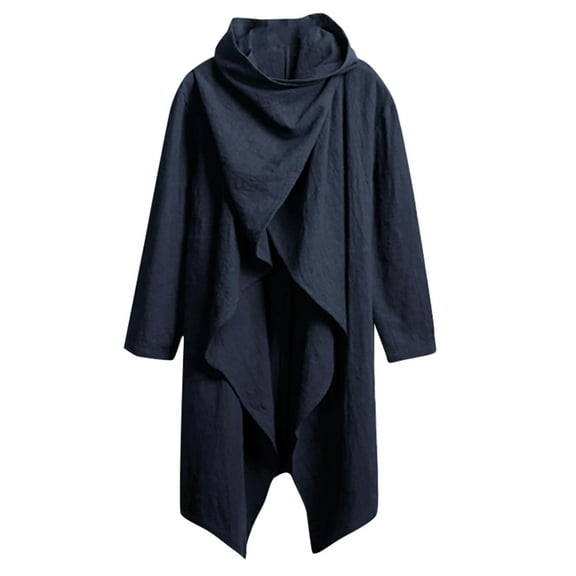 TIHLMK Mens Winter Coats Summer Men's Windbreaker Mid-length Cloak Cardigan Long-sleeved Jacket