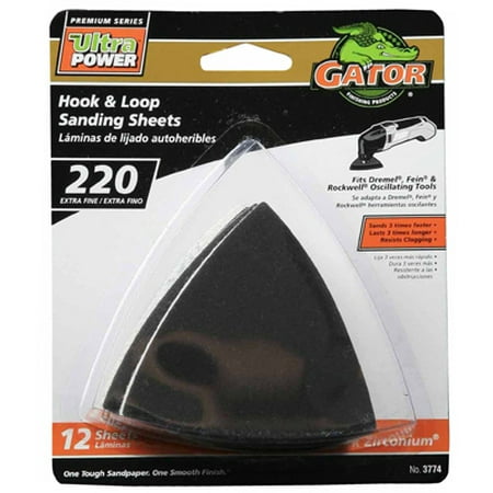 

Ali 3PK Gator 12 Pack 3 220 Grit Hook & Loop Sandpaper Quick Change Hook