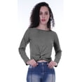 thumbnail image 6 of Moomaya Womens Full Sleeves Front Knot Crop Top Summer Tshirt Plain Tee Tops, 6 of 8