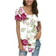 thumbnail image 1 of Pompotops T-Shirt Décontracté à Manches Courtes et Col Rond Imprimé pour Femmes, 1 of 7