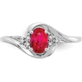thumbnail image 4 of Solid 14k White Gold Ruby and Diamond Ring - Ring Size 7.0-2.9gm, 4 of 8