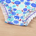 thumbnail image 6 of Fesfesfes Girls Summer Swimsuits Casual Cute Floral Print Double Ruffle Sling Swimwear Beach Swimsuits Split Two-Piece Bikini Sets, 6 of 9