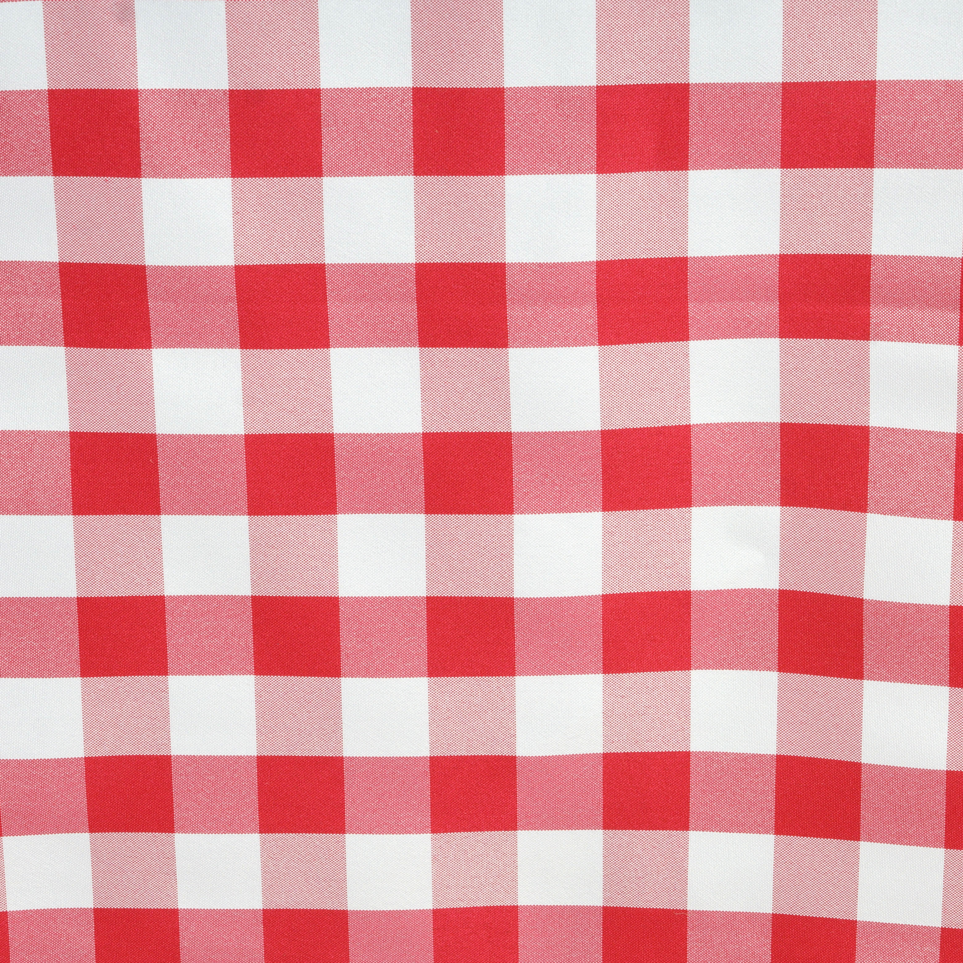 BalsaCircle 54" x 54" Square Gingham Checkered Polyester Tablecloth Red and White - image 2 of 9