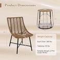 thumbnail image 3 of Costway 3 PCS Outdoor Furniture Set with Pet House & Heavy Duty Metal Frame Brown, 3 of 10