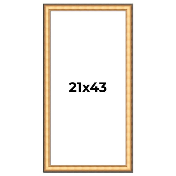 21x43 Frame Gold Plein Aire Solid Wood Picture Frame Width 2 Inches | Interior Frame Depth 0.5