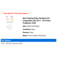 thumbnail image 2 of Rear Parking Brake Hardware Kit - Compatible with 2014 - 2019 Ram ProMaster 2500 2015 2016 2017 2018, 2 of 2