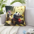 thumbnail image 6 of ZICANCN Decorative Throw Pillow Covers , Panda Race Couch Sofa Decorative Knit Pillow Covers for Living Room Farmhouse 20"x20", 6 of 8