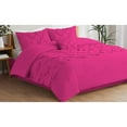thumbnail image 3 of 3 Piece New Half Pinch Pleated Pattern Comforter Set, 800 TC, 100% Egyptian Cotton, Full/Queen Size Hot Pink Solid, 3 of 6