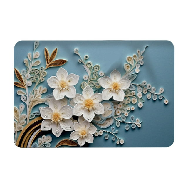 kyusrd Home Office Decor Specials!Diatomite Three-dimensional Flower Floor Mat Bathroom Non-slip Mat Quickdrying Soft Foot Mat Washable Foot Mat