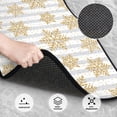 thumbnail image 3 of Pofeuu Gold Snowflake Print Car Foot Mat Set of 4 Pieces - All-Weather Full Set Floor Mats for Cars Trucks SUVs, 3 of 7