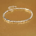 thumbnail image 7 of K-KED Pure S990 Fine Silver Chain Women Geometry Beads Link Lucky Bracelet 7.5g, 7 of 7