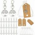 thumbnail image 6 of PH 24 Sets Tree of Life Keychain Favor Wedding Favors Organza Gift Bags Heart Keyring Small Mesh Bags with Blank Tags for Anniversary Birthdays Valentine's Day Party Favor Guest Return Colorful, 6 of 9