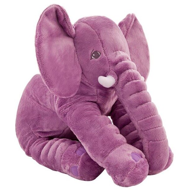 40/60cm Height Large Plush Elephant Doll Toy Kids Sleeping Back Cushion Cute Stuffed Elephant Baby Accompany Doll Xmas GiftPurple40cm Deng Xun unisex