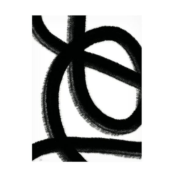 Canvas Wall Art - Line and Brush 'Big Brush 2' Wall Art for Living Room, Bedroom, or Office Décor by Trademark Fine Art - 14 x 19 Inches