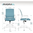 thumbnail image 2 of Silla Ergonómica de Escritorio Magma Life con Respaldo de Malla Transpirable Azul, 2 of 7