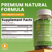 (2 Pack) Mulittea Mullein Leaf Capsules - Herbal Dietary Supplement for Lung Detox & Healthy Breath - 240 Capsules