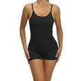 thumbnail image 2 of HOZADOIE Rompers for Women Short Workout Romper Onesie Sleeveless Spaghetti Strap Seamless Built in Bra Workout Bodycon Summer Bodysuit Rompers Unitard Backless Yoga Outfits, 2 of 7