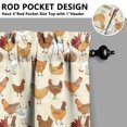 thumbnail image 5 of Kitchen Curtains 36 Inch Short - 3 Panel Set with Cute Farmhouse Egg & Chicken Print, Rod Pocket Window Curtain, 100% Polyester for Rustic Coop, Farm Kitchen, Easy Wash, 5 of 6