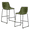 Green, variant on CONCETTA Bar Stools Set of 2, Counter Height Bar Stools with Back, 26 Inch Armless Industrial Faux Leather Barstools with Metal Legs and Footrest for Home Office Kitchen