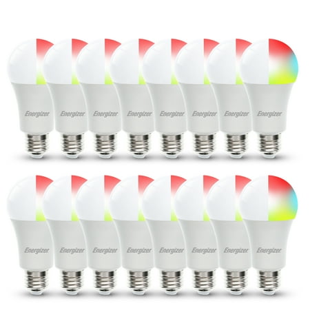 

Energizer 16-Pack Smart Wi-Fi Multi-Color and Single White LED Light Bulb A19 Shape E26 Base