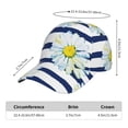 thumbnail image 3 of Kdxio Unisex Daisy Striped Nautical Pattern Baseball Cap Unisex Washed Classic Adjustable Hat, 3 of 7